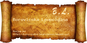Borovicska Leopoldina névjegykártya